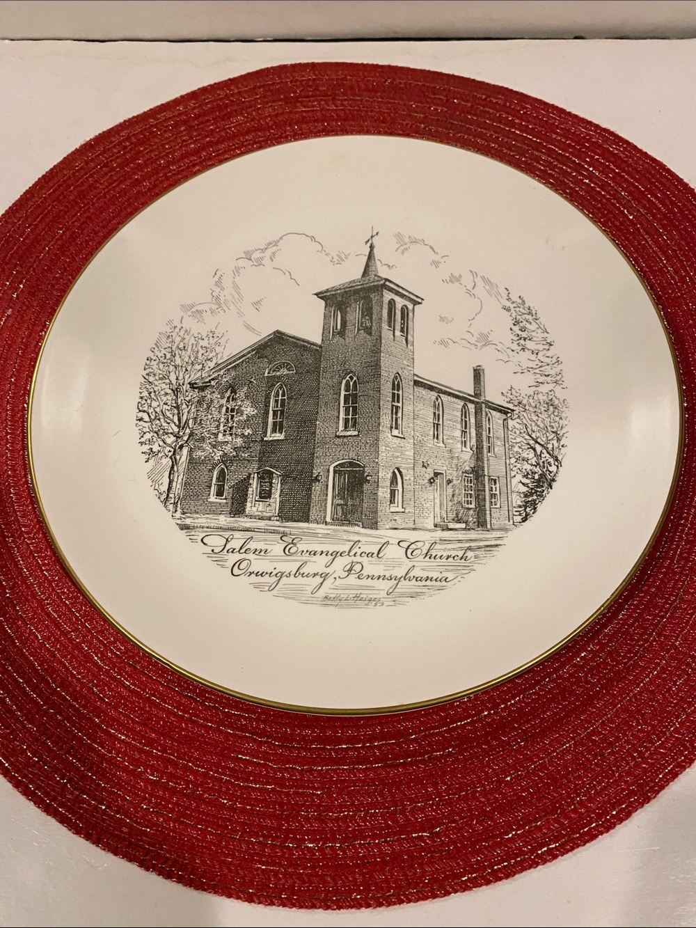 Salem Evangelical Church collectors plate